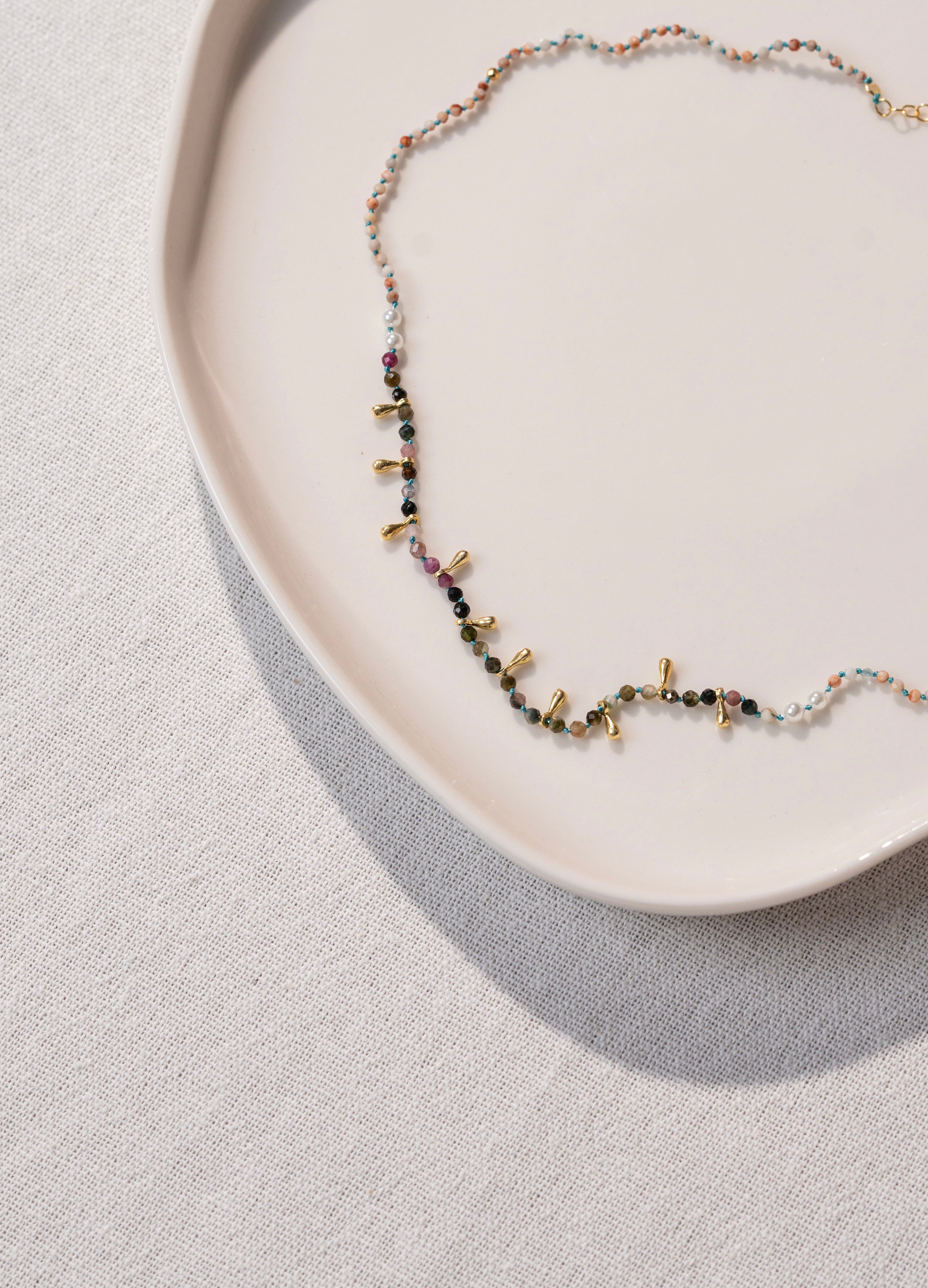 Pink Opal & Tourmaline